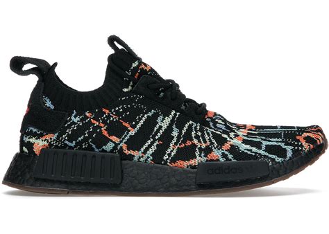 adidas NMD R1 Primeknit Black Multicolor Men's - G57941 - US