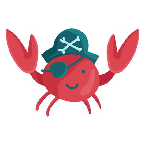 Cute Crab Pirate Eyepatch Transparent Png And Svg Vector File