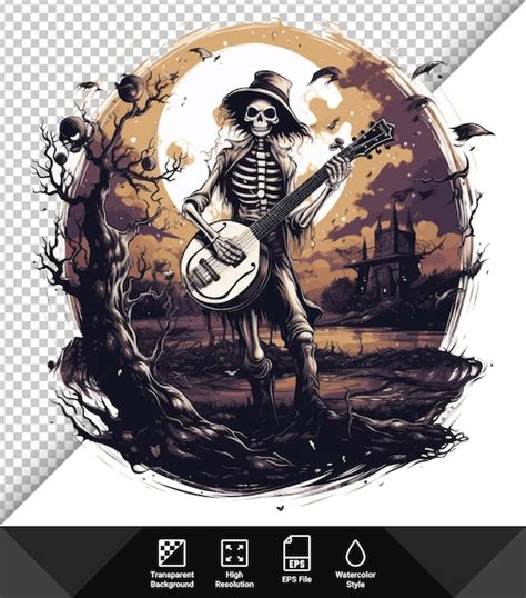 Premium Vector Vector Vector Illustration Skeleton Playing Guitar Halloween