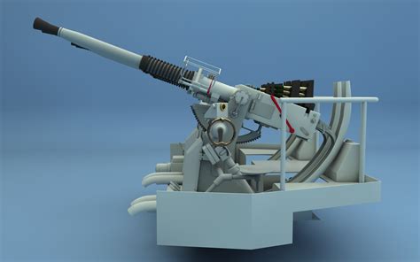 Canon Anti Aérien Bofors 40 Mm Modèle 3d 59 C4d Free3d