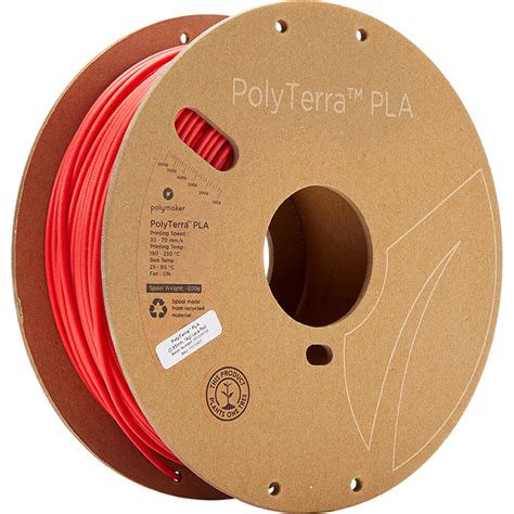 Polymaker 2 85mm PolyTerra PLA Filament 1kg Lava Red PM70827