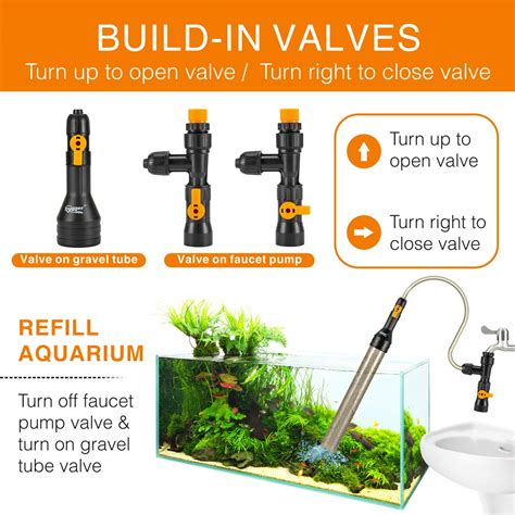 Hygger Bucket Free Aquarium Water Change Kit Fish Tank Auto Siphon Pump