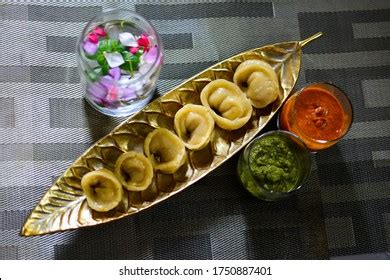 Veg Momo Red Green Sauce Stock Photo 1750887401 | Shutterstock