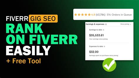 Fiverr Gig SEO How To RANK Gig On Fiverr First Page With FREE TOOL