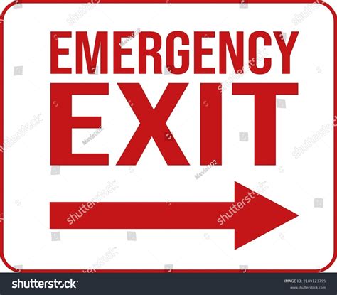 Emergency Red Exit Sign Right Arrow Stock Vector (Royalty Free) 2189123795 | Shutterstock