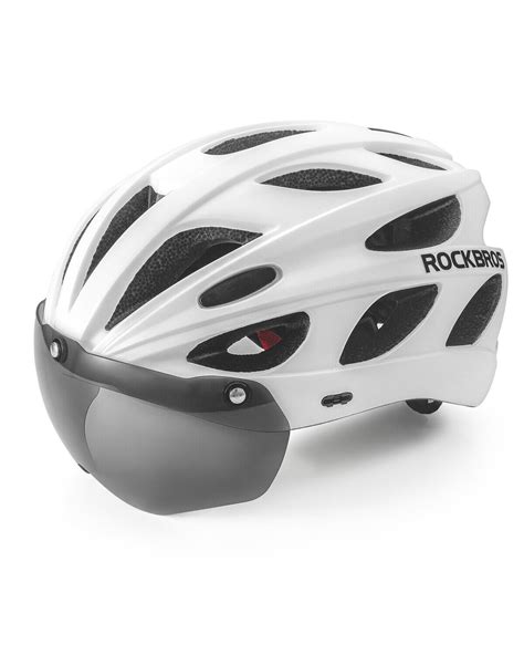 Rockbros Fahrradhelm Helm Mit Visier Integriert Schutzhelm Wei Titan