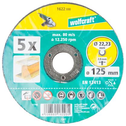 Disque à tronçonner le métal Ø 125 x 2 5 mm 5 pièces WOLFCRAFT