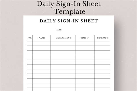 Daily Sign In Sheet Employee Work Log Sheet Sign In Template Sign Up