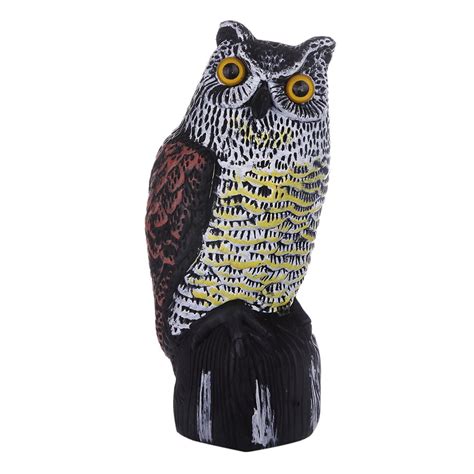 Bestsky Decoys To Scare Birds Away With Rotate Head Scarecrow Owl