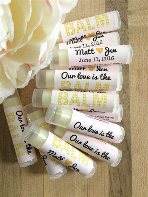 Original 50 Personalized Lip Balms 21 Scents Bulk Wedding Favors Bridal Shower Bachelorette