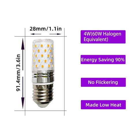 Pack E E Led Light Bulbs Dimmable W W W Halogen Equivalent