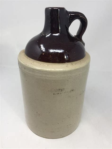 Antique Stoneware Whiskey Jug Crock Primitive Moonshine Etsy