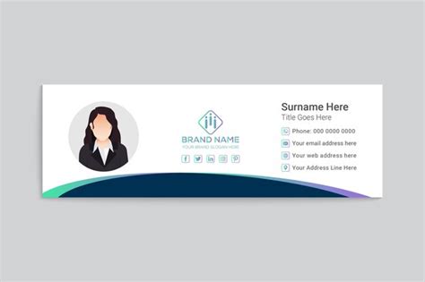 Premium Vector Blue Color Email Signature Design