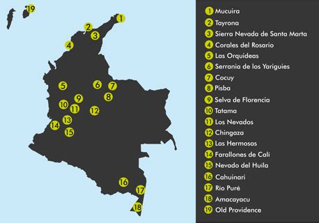 miscursos3: Parques nacionales de Colombia - mapa - sociales - 5°