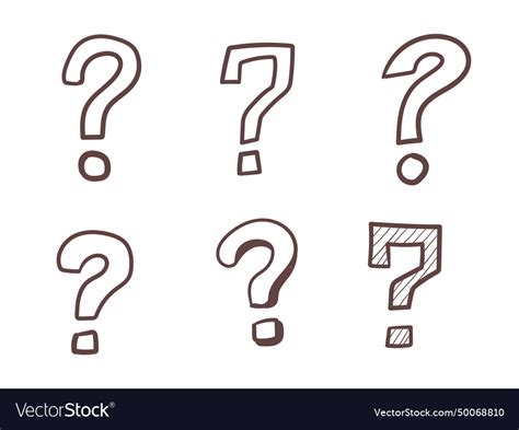 Set Of Hand Drawn Question Mark Royalty Free Vector Image