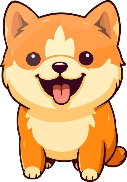 Illustration Vectorielle Style De Dessin Animé De Chien Shiba Inu