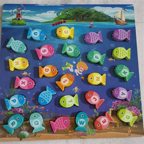 Wooden Alphabet Magnetic Fishing Game Hobbies And Toys Toys And Games On