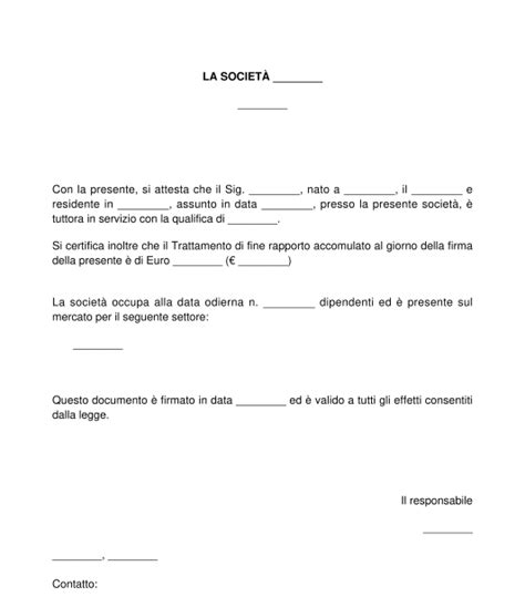 Attestato Di Servizio Modello Fac Simile Word E Pdf