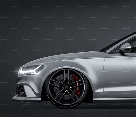 Audi Rs6 Avant 2015 Glossy Finish All Sides Car Mockup Templatepsd