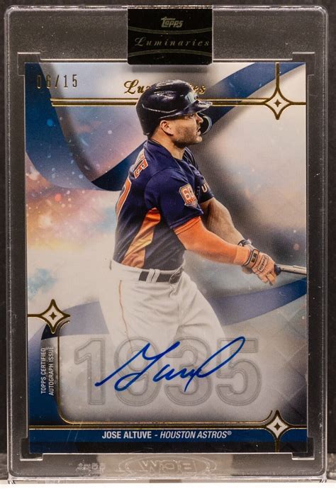 Jose Altuve 2023 Topps Luminaries Blue Hit Kings Autograph 6 15 Astros