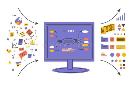 Ilustra O Do Vetor De An Lise De Dados Monitor Do Computador