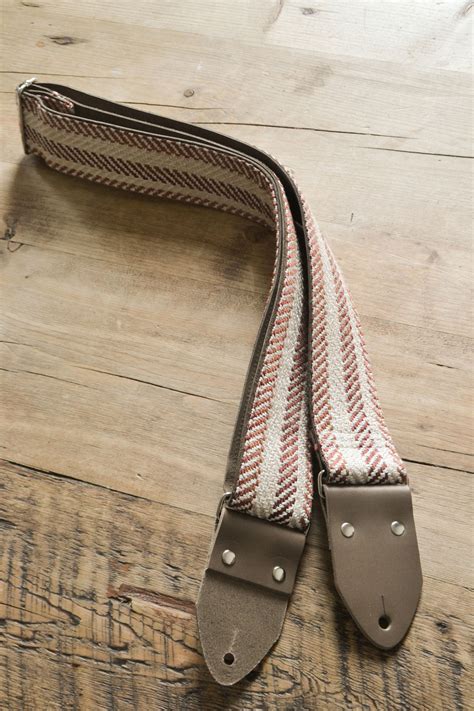 Vintage Red Guitar Strap Woven Handmade Sandstone By Etwood