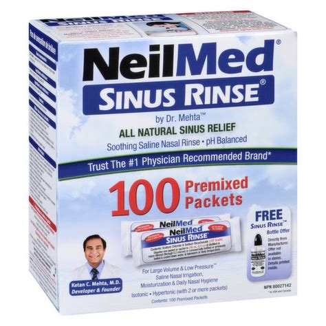 Neilmed Sinus Rinse Premixed Refill Packets Urban Fare