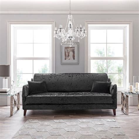 Black Velvet Sofa Bed Baci Living Room