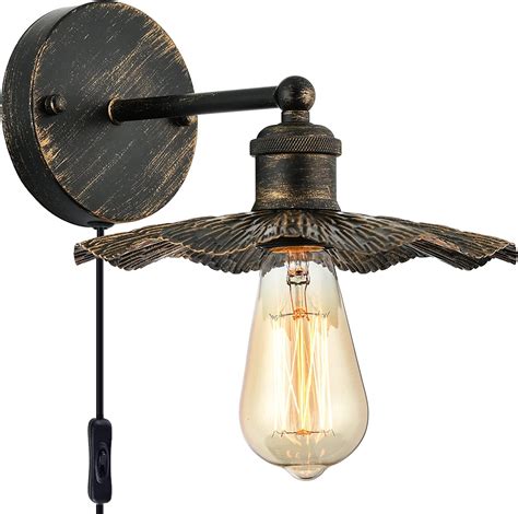 Plug In Industrial Wall Sconce Interior Wall Light Fixture Highlight