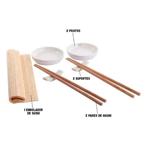 Kit Sushi Tigela Hashi Em Porcelana E Bambu Comida Japonesa Jantar