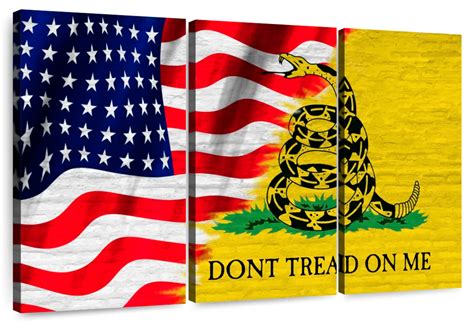 Gadsden And Usa Flag Wall Art Digital Art