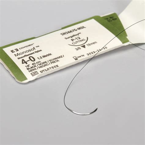 Monosof Dermalon Monofilament Suture With Needle Black Pack Of