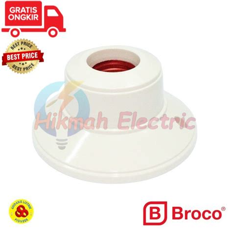 Jual Broco Fitting Lampu Plafon Bulat White Indonesia Shopee Indonesia