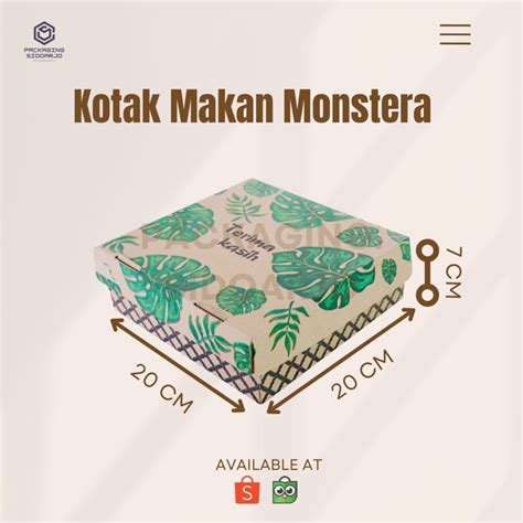 Jual Dus Makan Motif Monstera Dus Makan Dus Nasi Kotak Nasi Uk X X