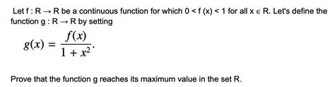 Solved Let F R→r ﻿be A Continuous Function For Which