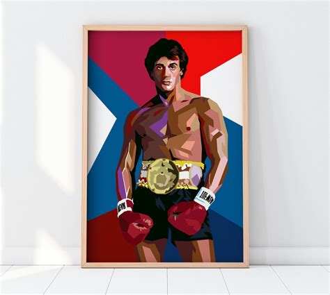 Rocky Balboa Poster Rocky Balboa Wpap Art Rocky Balboa Print Rocky