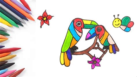 How To Draw Birds Birds Drawing Colour Birds Drawing Kaise Banate