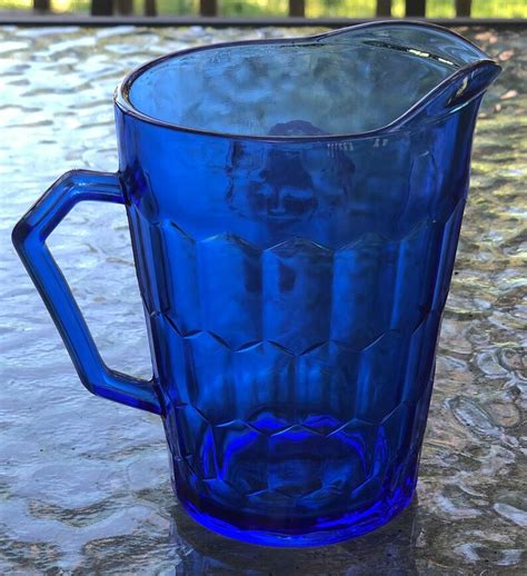 Shirley Temple Cobalt Blue Glass Small Creamer Pitcher Etsy