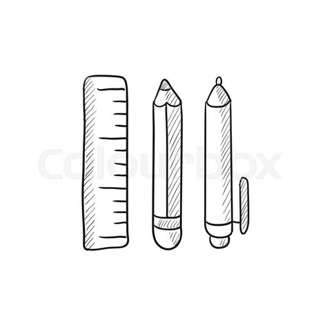 School supplies vector sketch icon ... | Stock vector | Colourbox