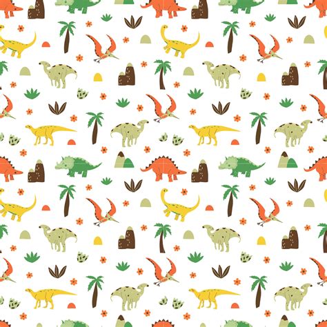 Cute Dinosaur Digital Paper Pack Seamless Dino Patterns Instant