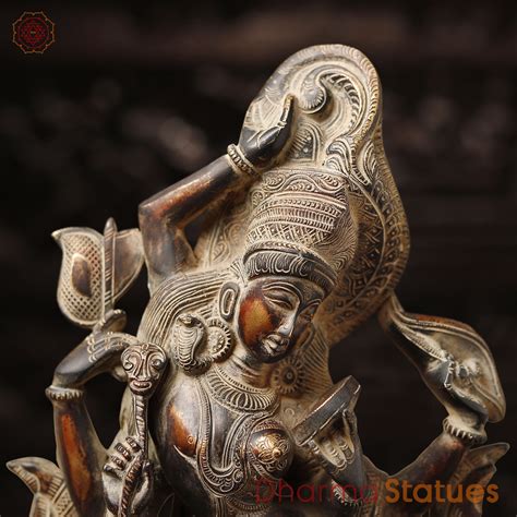 brass ardhanarishwar lord shiva standing   platform  lion