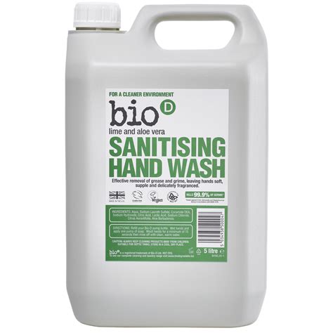 Bio D Sanitising Hand Wash Lime And Aloe Vera 5 Litre Bulk Refill Eco Navigator