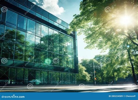 Lots of Green Plants Around the Modern Glass House Stock Image - Image ...