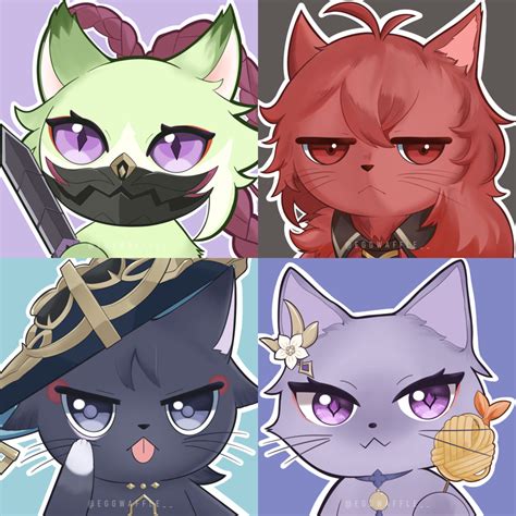 Genshin Impact FREE TO USE GENSHIN MEOW EMOTES STICKERS KUKI