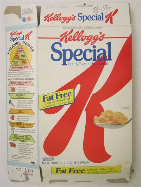 Kellogg's Cereal Box 18 oz SPECIAL K 1994 | eBay | Cereal, Special k ...