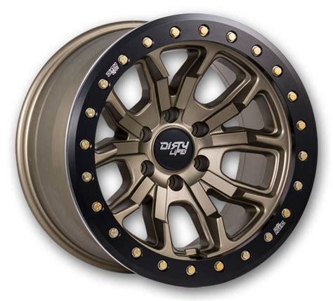 Dirty Life Wheels 9303 DT 1 17x9 Matte Gold With Simulated Beadlock