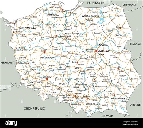 Printable Road Map Of Poland