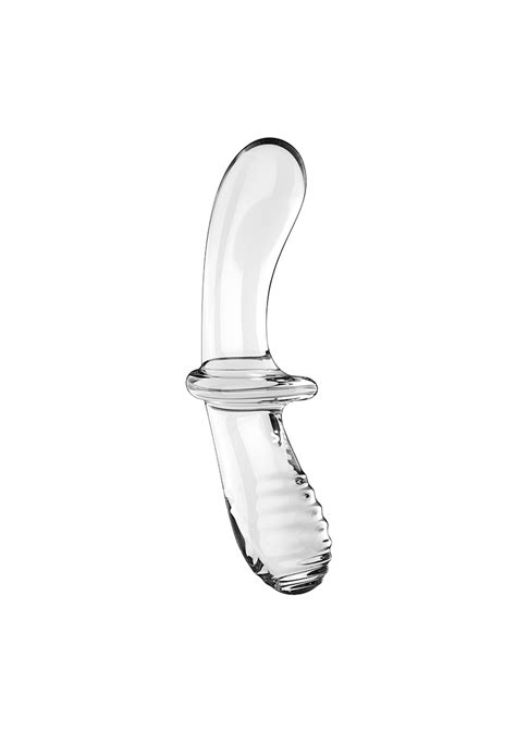 Double Crystal Glass Dildo Transparent Vibrator Bg