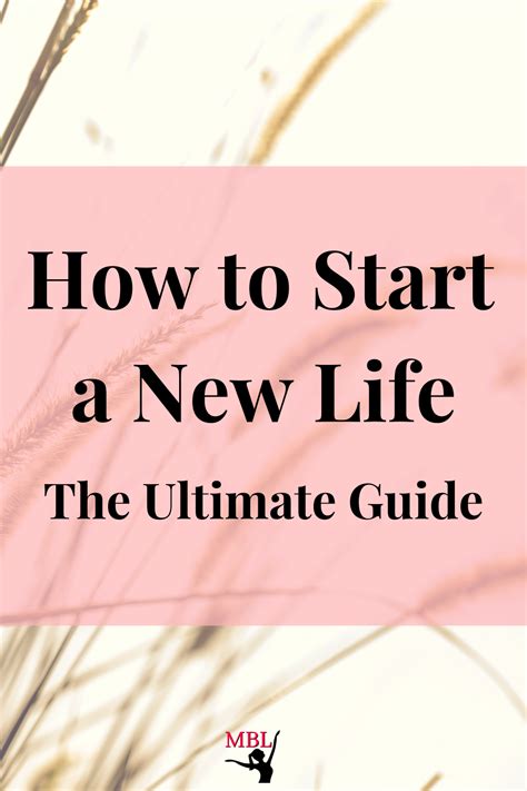 How To Start A New Life The Ultimate Guide My Bold Life