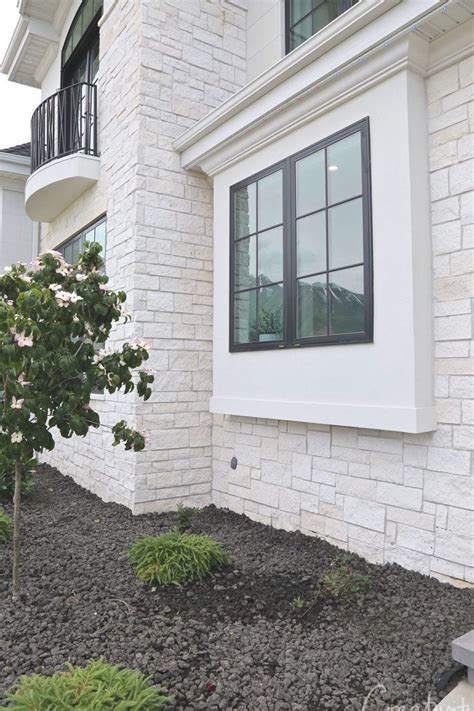 Limestone Exterior Mixed With Stucco Modern Farmhouse Exterior Brick